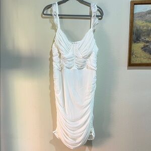 SHEIN White Ruched Dress